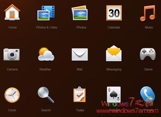 Windows Mobile 6.5部分图标海报