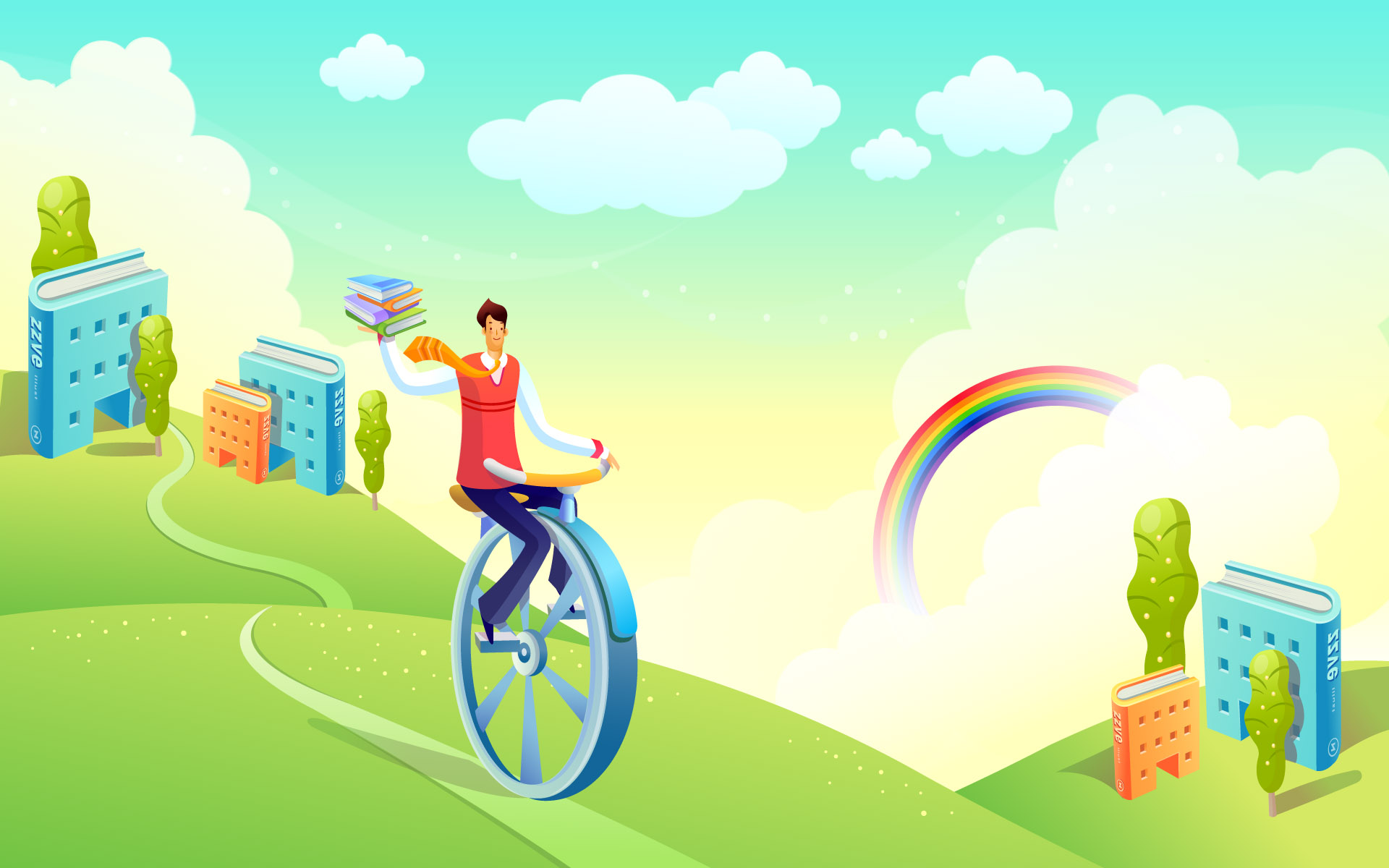 【Windows7壁纸】1920x1200高清壁纸 卡通寓意