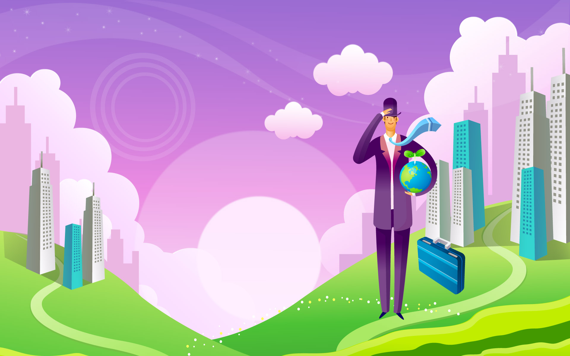 【Windows7壁纸】1920x1200高清壁纸 卡通寓意