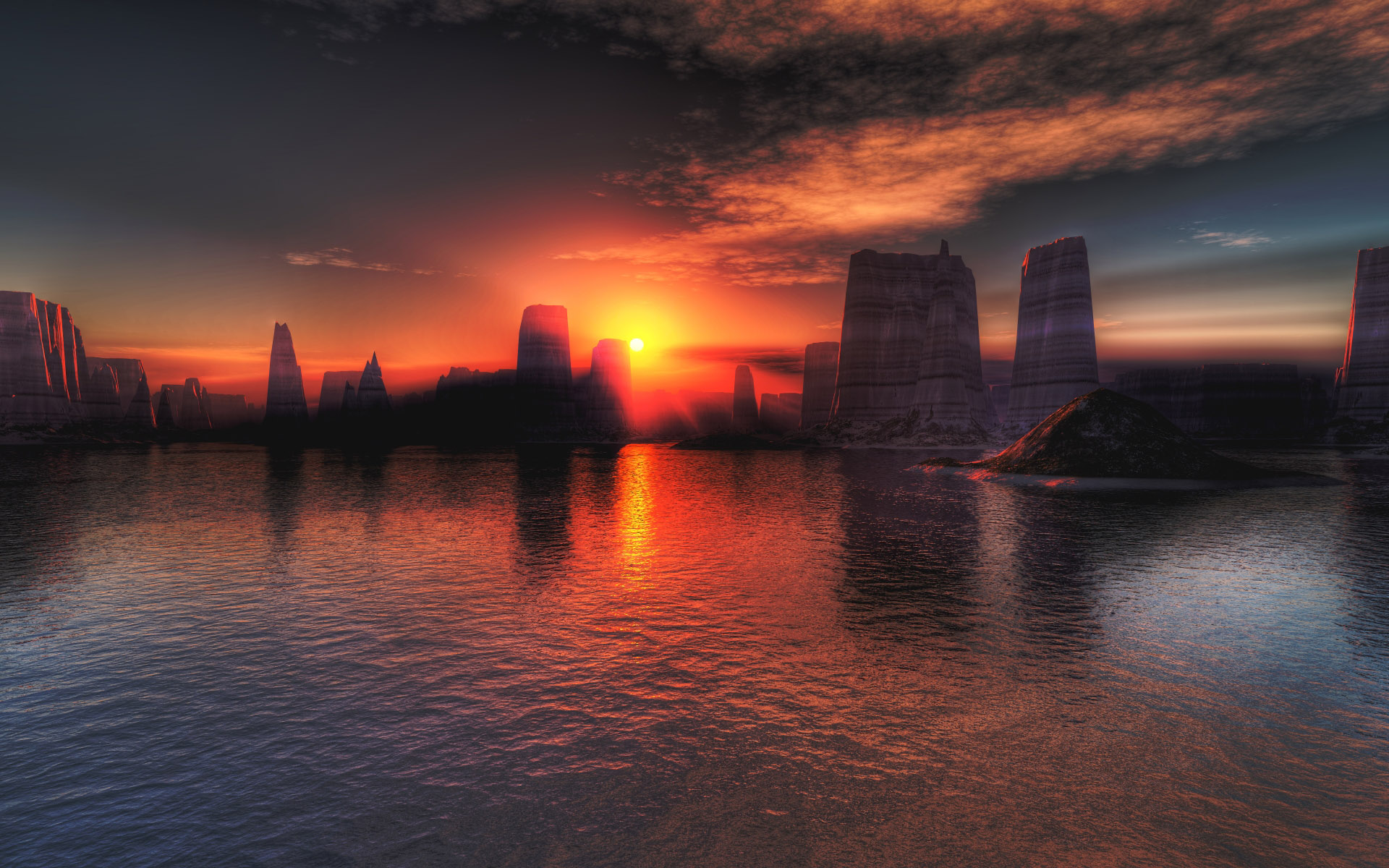 【Windows7壁纸】1920x1200高清壁纸 渲染风光