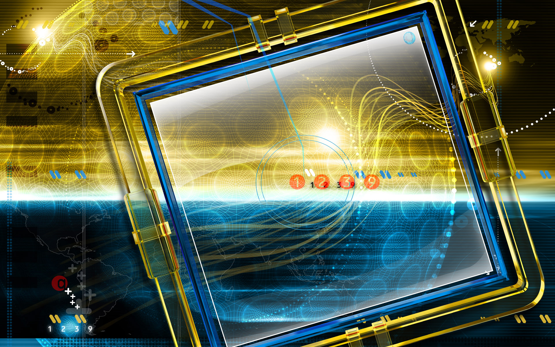 【Windows7壁纸】1920x1200高清壁纸 炫彩曲线