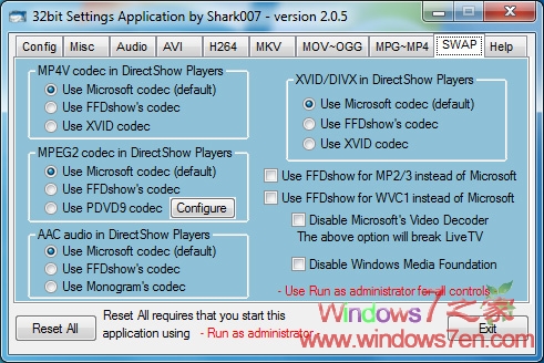 Win7codecs 2.0.5 Final Windows7上优秀的解码包