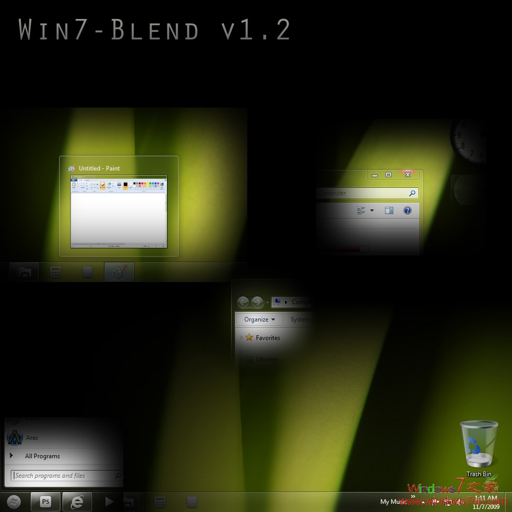 【Windows7主题】Win7-Blend两款极酷深色主题