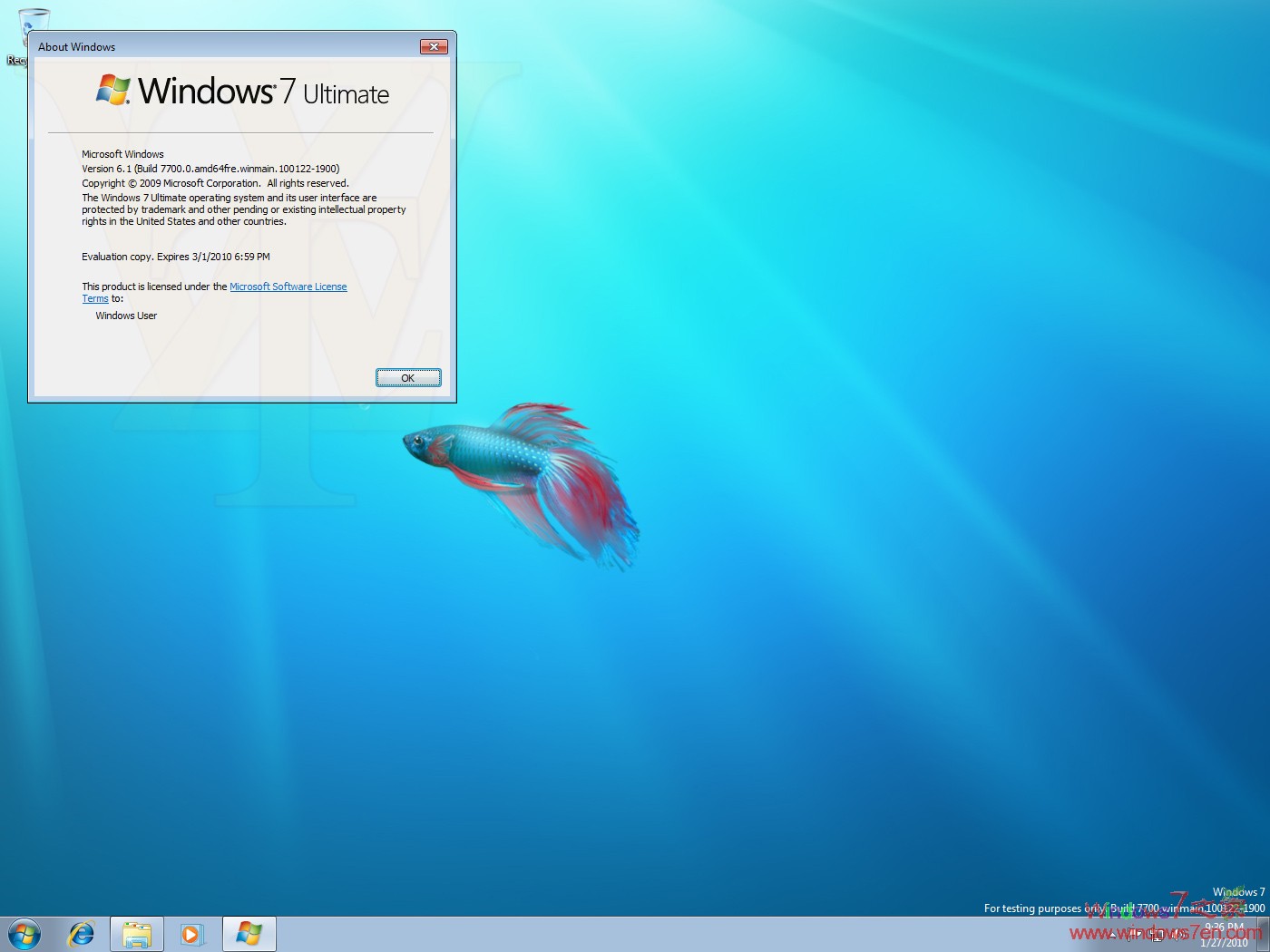 Windows7 7700.0.100122-1900 SP1已编译完成