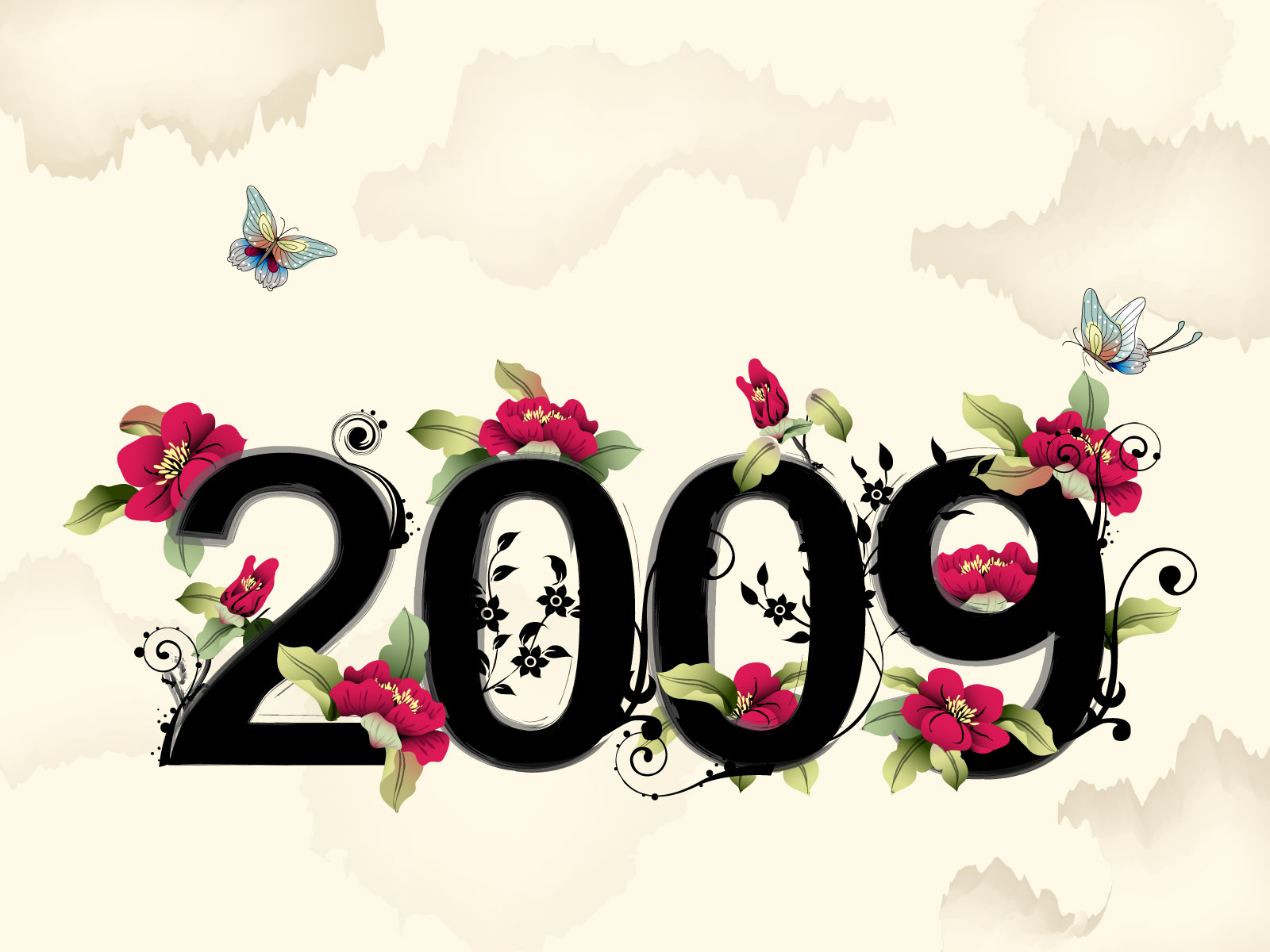 1920x1200高清壁纸：春节墨水画桌面壁纸