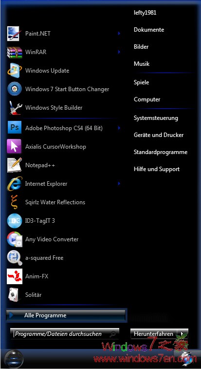 Windows7深蓝色主题Blueless7 by ~lefty28