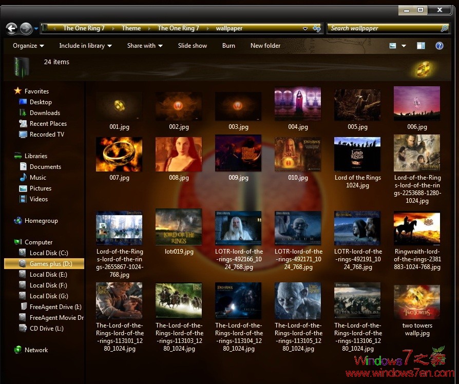 Windows7绚丽主题The One Ring 7 theme