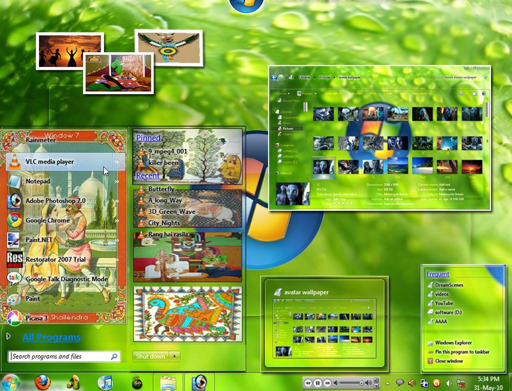 Windows7印度风格主题 indian art released