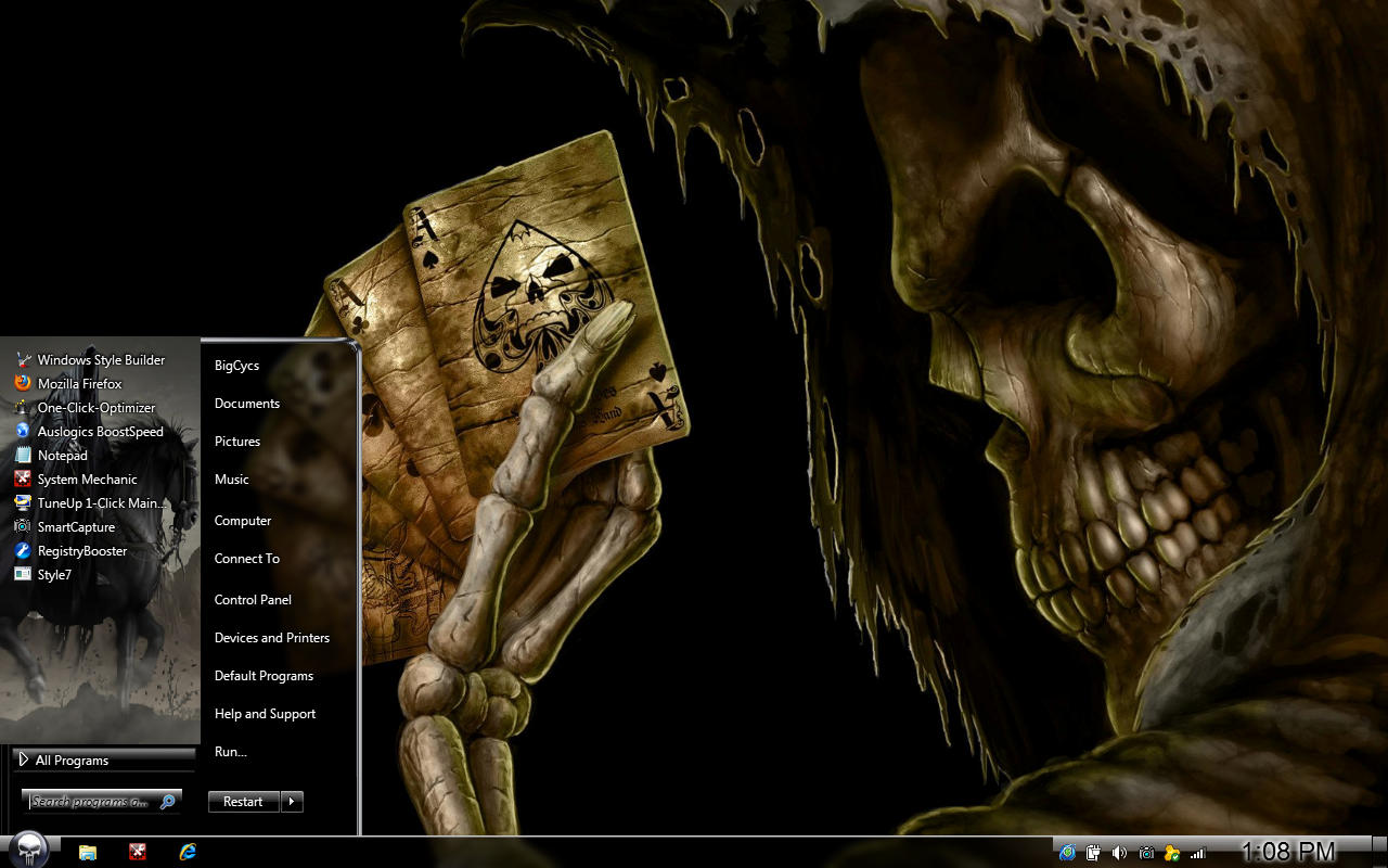Windows7骷髅主题Evil Side Grim Reaper beta