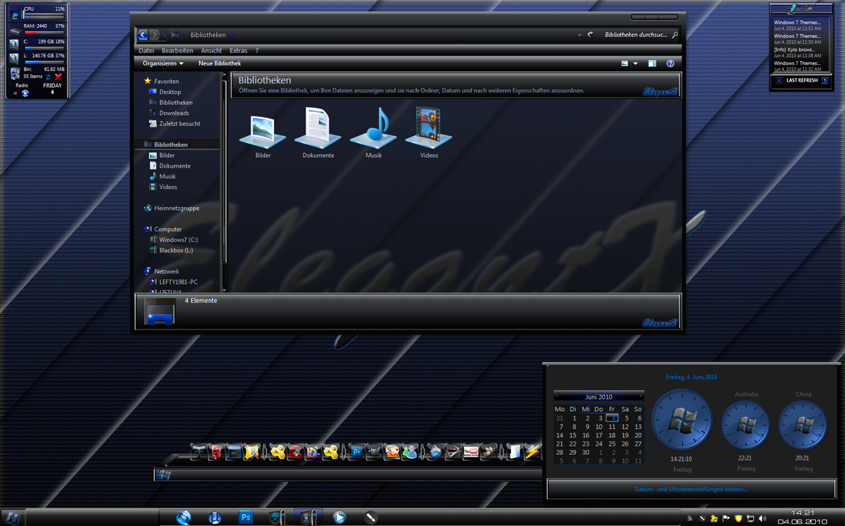 Windows7黑色主题ElegantX by ~lefty28