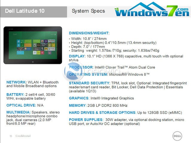 戴尔推出首款Windows 8平板