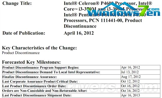 Intel一口气淘汰10款第一代32nm产品