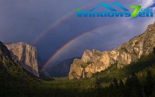 红橙黄绿青蓝紫!win7主题《彩虹》壁纸下载