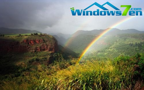 红橙黄绿青蓝紫!win7主题《彩虹》壁纸下载
