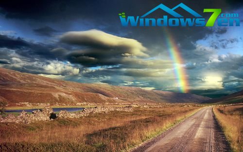 红橙黄绿青蓝紫!win7主题《彩虹》壁纸下载