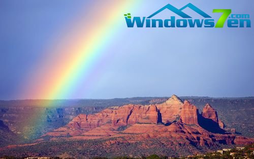 红橙黄绿青蓝紫!win7主题《彩虹》壁纸下载