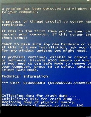 Windows7启动后蓝屏错误代码0x00000f4的解决方法
