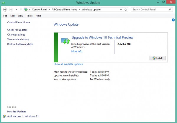 Windows7,win8.1,Windows 10 Build 9926