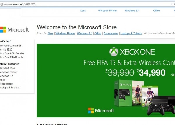 微软,亚马逊印度网站,线上旗舰店