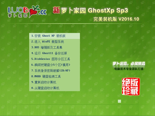 新萝卜家园ghost xp sp3